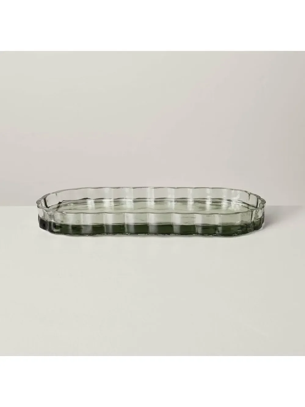 Fluted Glass Bathroom Tray Light Green - Hearth & Hand™ with Magnolia